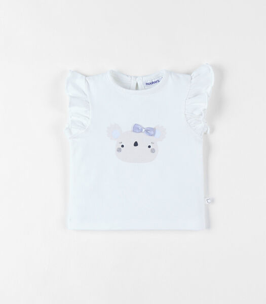 T-shirt met korte mouwen en koalaprint, ecru