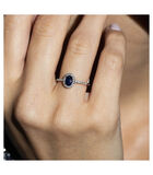 Ring 'Royal Blue Saphir' witgoud en diamanten image number 1