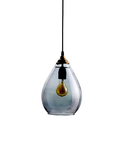 Lampe à suspension - Verre - Gris - 28x18x18 cm - Simple