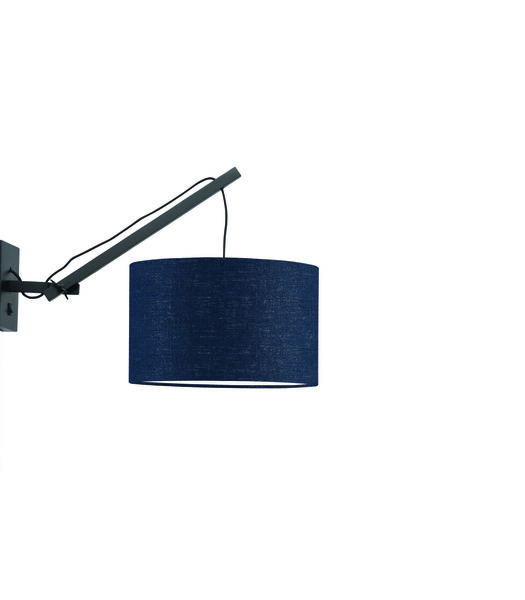 Wandlamp Andes - Bamboe Zwart/Blauw - 50x32x45cm