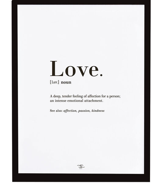 MINIMA - Affiche encadrée - Love, définition (anglais)