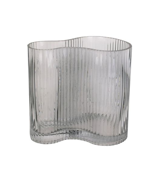 Vaas Allure Wave - Glas Donkergrijs - 12x18cm