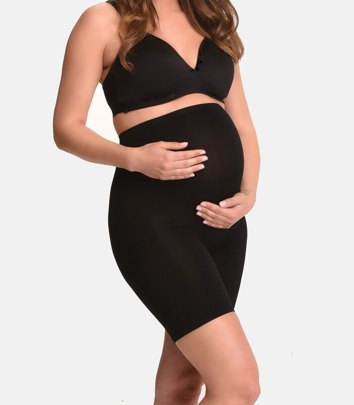 Seamless zwangerschapsshort met shapewear effect Zwart image number 1