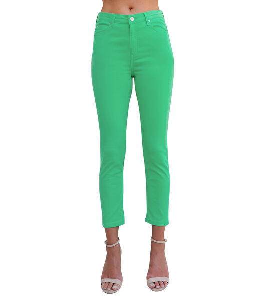 RUSSELL Jeans slim taille haute coton stretch vert menthe