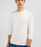 Wit katoenen t-shirt met lange mouwen image number 2