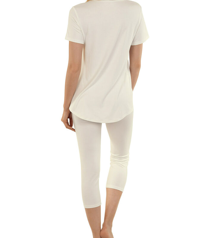 Homewear pyjamabroek t-shirt Felicity ivoor image number 1