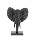 Ornament Elephant - Zwart - 38.5x19.5x49cm image number 0