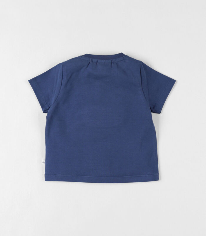 T-shirt met korte mouwen en panda print, marineblauw/ecru image number 1