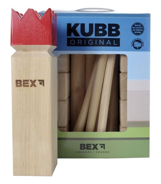 Kubb Viking Original Rubberhout - Rode Koning