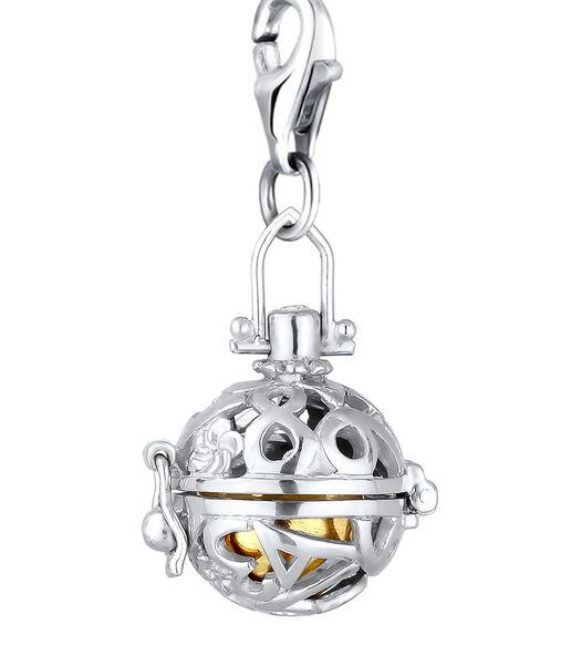 Bedel Bedeltje Dames Engel Fluisterend Geluidsbal Ornament In 925 Sterling Zilver
