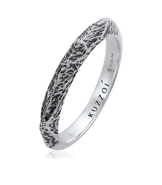 Ring Heren Band Ring Smalle Gebruikte Look Solide Trend In 925 Sterling Zilver