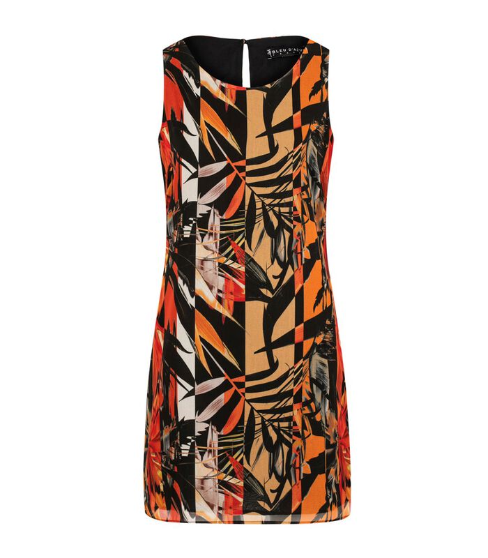 AZALEA wijd uitlopende jurk met tropische print image number 0
