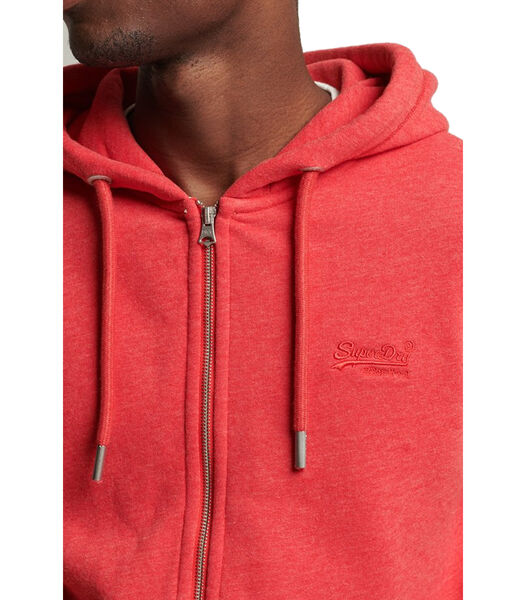 Sweatshirt zippé en coton bio avec logo brodé Vintag...