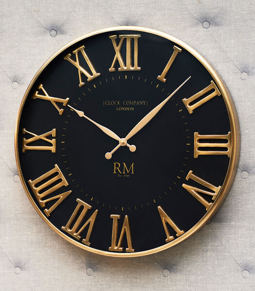 Riviera Maison Wandklok - London Clock Company - Zwart - 1 Stuks