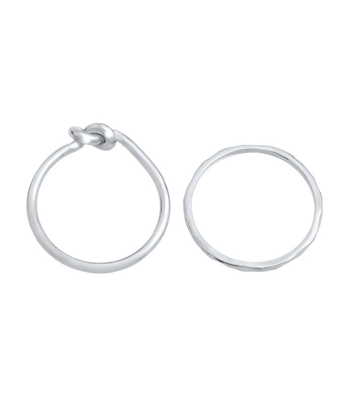 Ring Dames Duo Knot Trend Basic Minimal In 925 Sterling Zilver Verguld image number 2