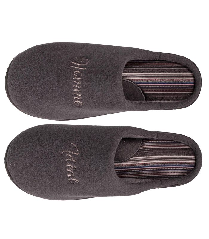 Chaussons Mules Homme Gris Brodé image number 1