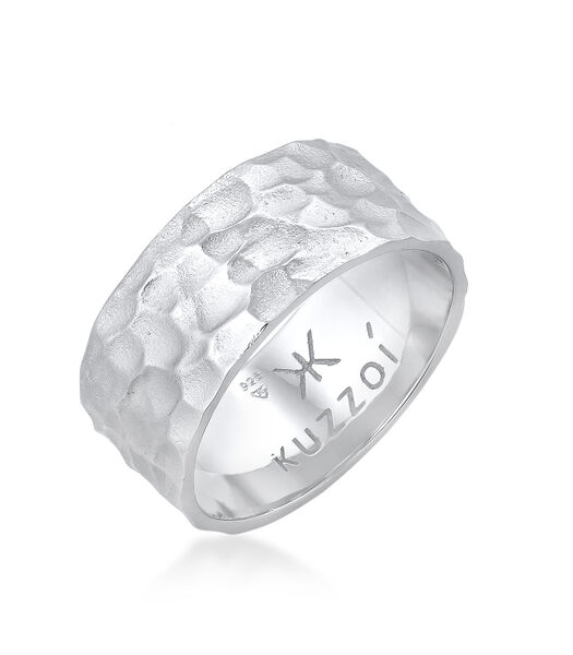 Bague Bague Pour Homme En Argent Sterling 925, Martelée Et Massive.