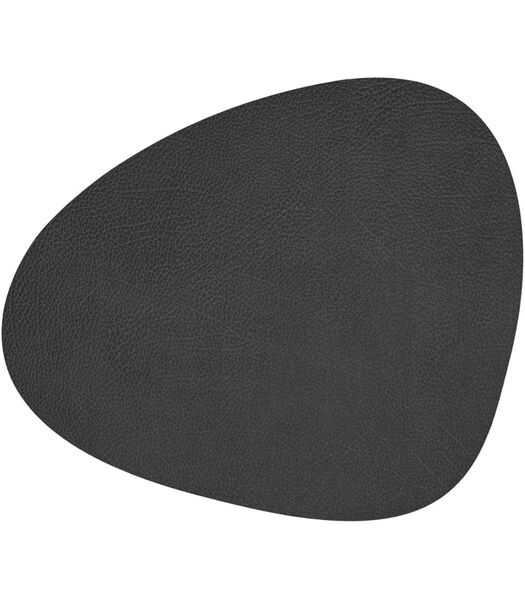 Placemat Hippo - Leer - Black Anthracite - 44 x 37 cm