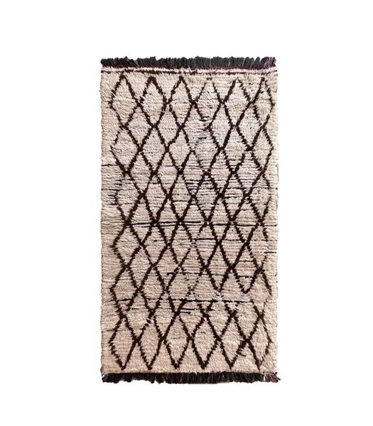 Tapis de couloir Berbere marocain pure laine 97 x 183 cm