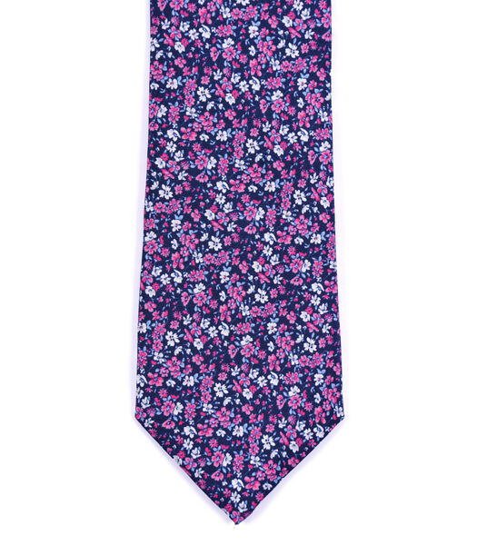 Cravate à fleurs en soie