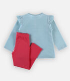 Fluwelen en jersey 2-delige pyjama, ros/aqua image number 1