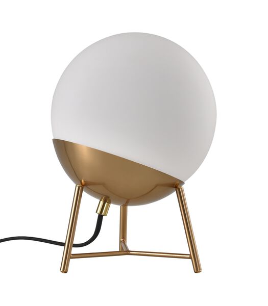 Faberge - Lampe à poser - ronde - blanc - verre - cuivre - 1 point lumineux