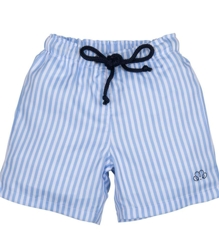 Swim Short Stripes White-Blue image number 0