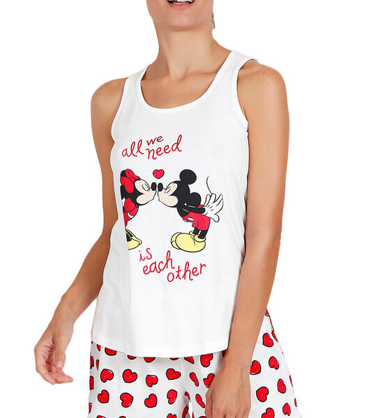 Pyjama short débardeur Love Mouse Disney ivoire