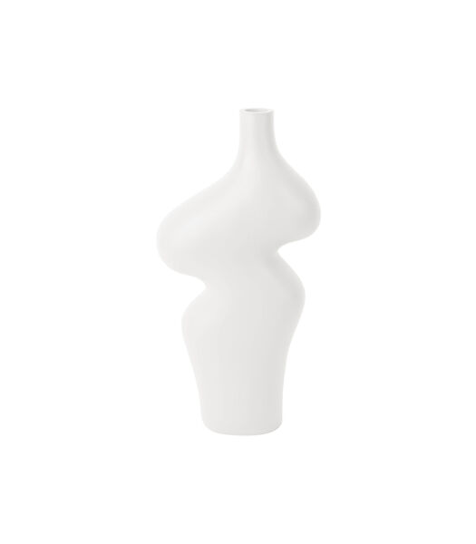 Vase déco Organic Curves - Blanc - 15,5x8x30,5cm