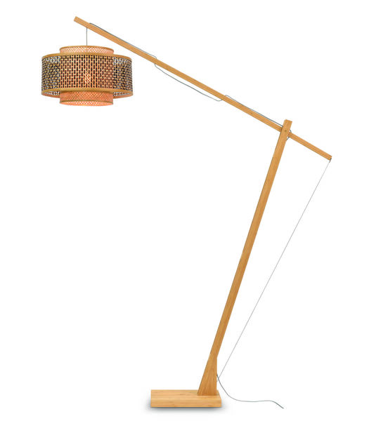 Vloerlamp Bhutan - Bamboe/Zwart - 165x50x207cm