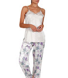 Pyjama satijnen broek hemdje Romantic ivoor image number 0