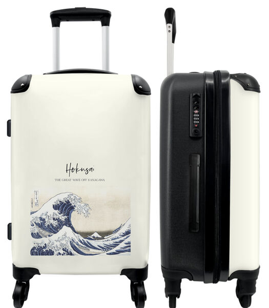 Bagage à main Valise avec 4 roues et serrure TSA (Art - Hokusai - Mer - Golfe)