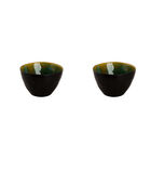 Schaal Lotus 15 cm 1 l Turquoise Stoneware 2 stuk(s) image number 0
