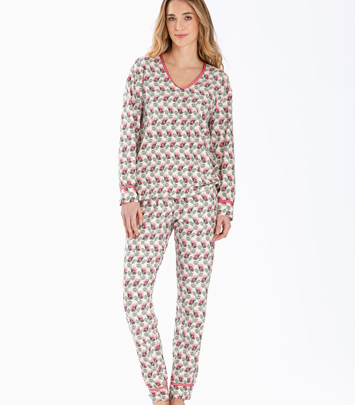 ZOÉ ecru jersey pyjama met print 602 image number 0