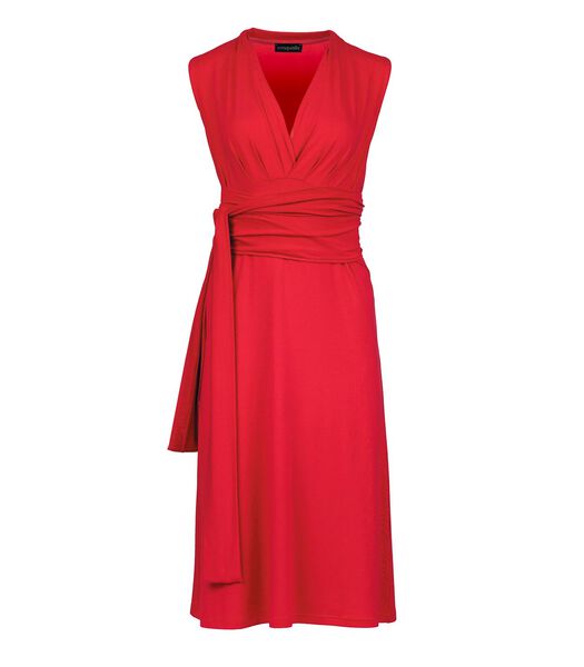 Robe sans manches coupe empire rouge