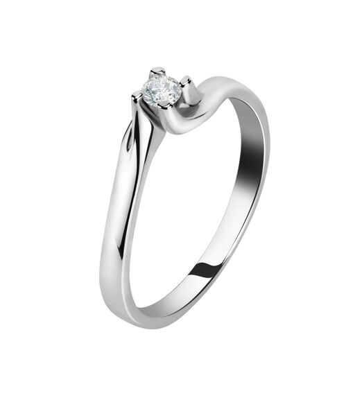 Ring in 750 witgoud, ecologische diamant