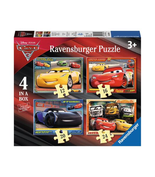 4-in-1 puzzel Cars 3 Let’s race! - 12+16+20+24 stukjes