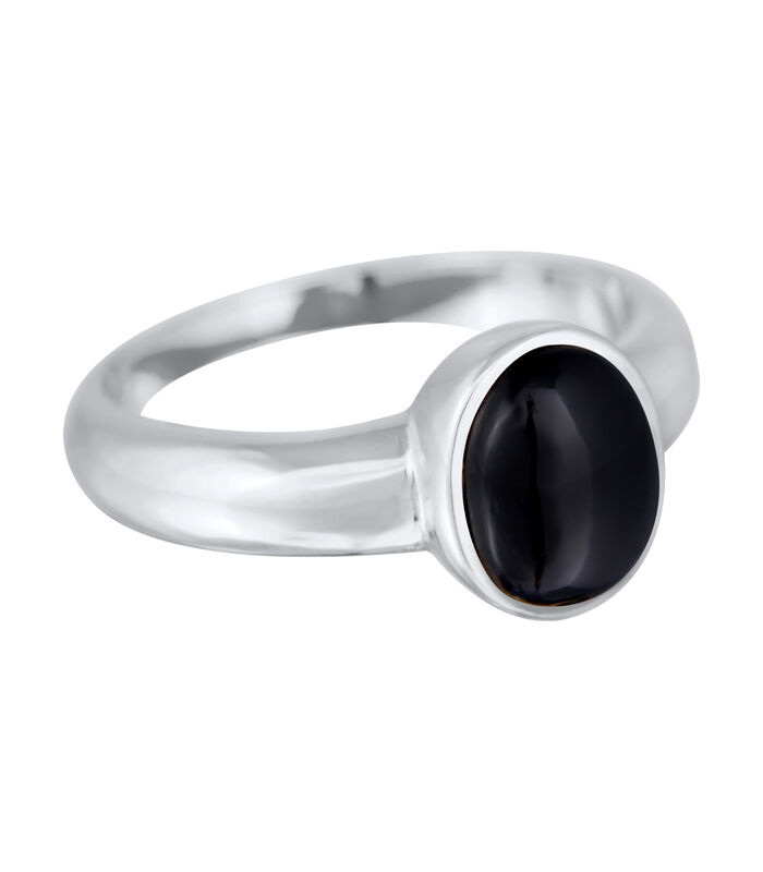 Ring Heren Oval Basic Met Onyx In 925 Sterling Zilver image number 4