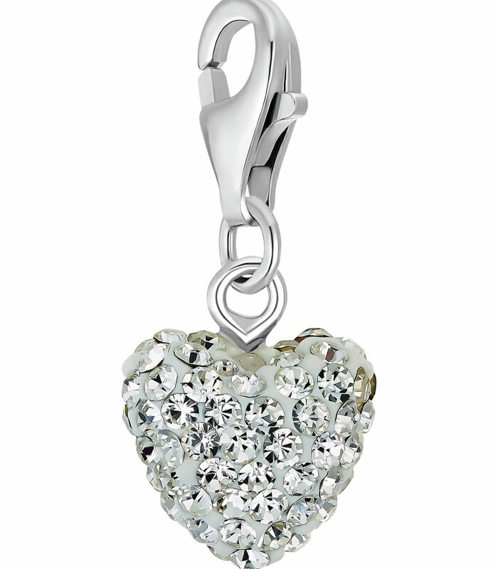 Charme voor dames, 925 sterling zilver, kristalglas | hartje image number 0