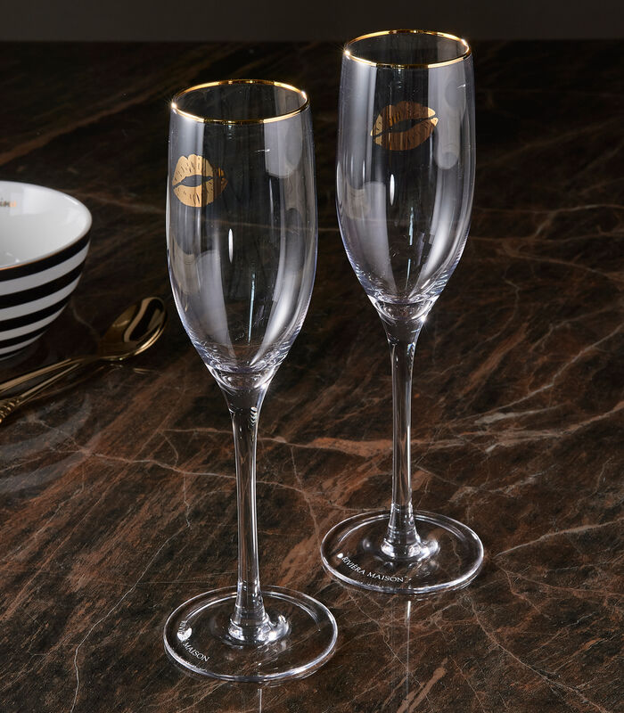 Champagne coupe - Verres à bulles Kisses From RM - Transparent - 2 Pièces image number 1