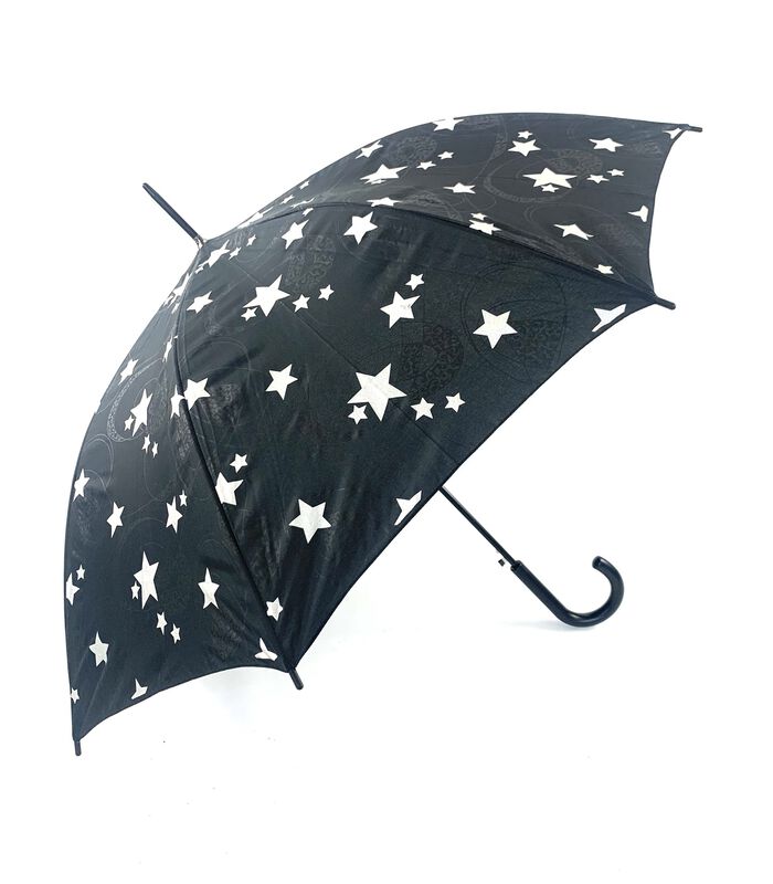 Parapluie Dame Long Ac Noir avec étoiles argentées image number 0