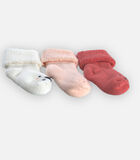 3 paar schuimrubbere sokken, roos image number 2
