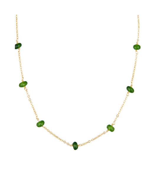 Gouden ketting met groene jade
