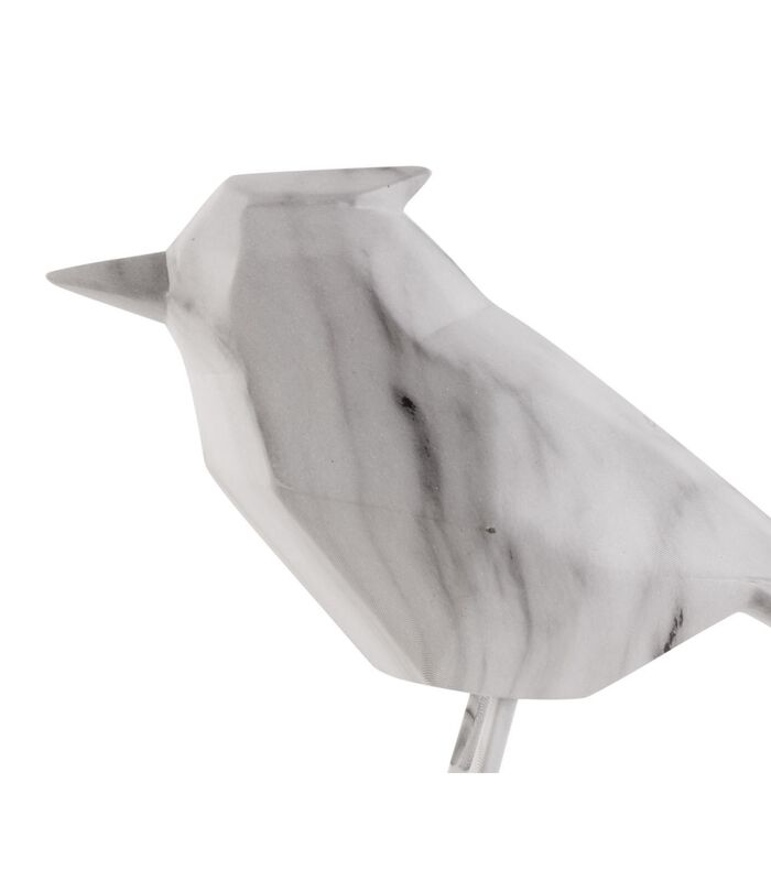 Ornament Bird - Marmerprint Wit - 9x24x18,5cm image number 3