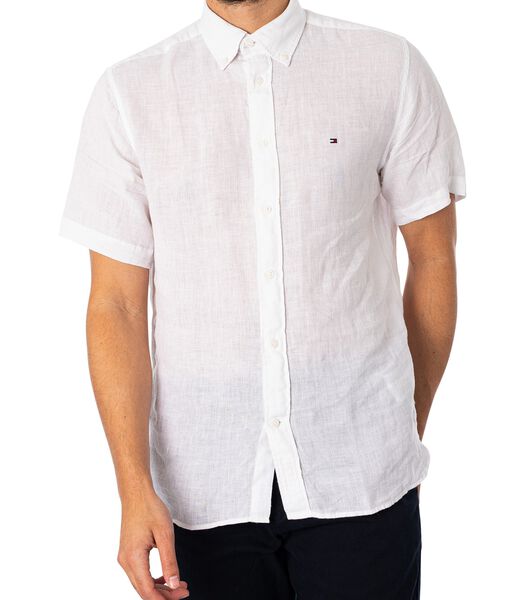 Chemise À Manches Courtes En Lin Pigmenté