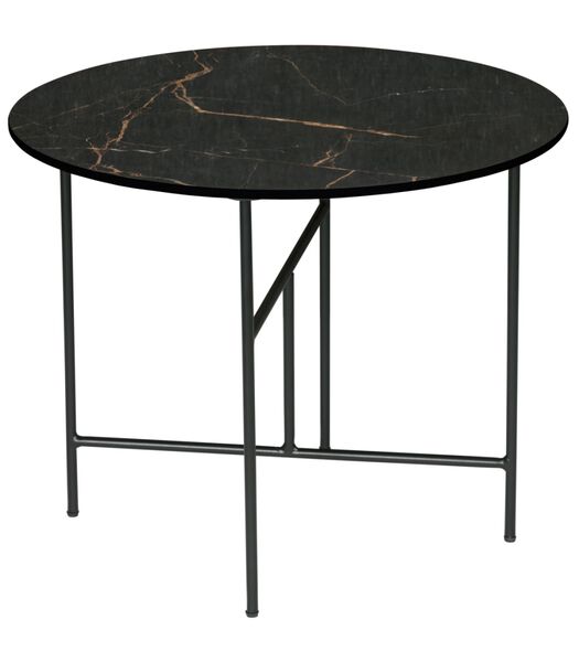 Table d'appoint - Porcelaine/Métal - Noir - 48x60x60 - Vida