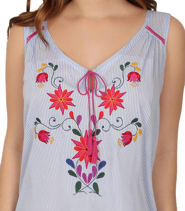 Chemise de nuit Mexican Embroidery bleu image number 3