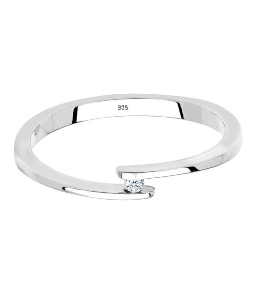 Ring Dames Verlovingsring Met Diamant (0.015 Ct.) In 925 Sterling Zilver
