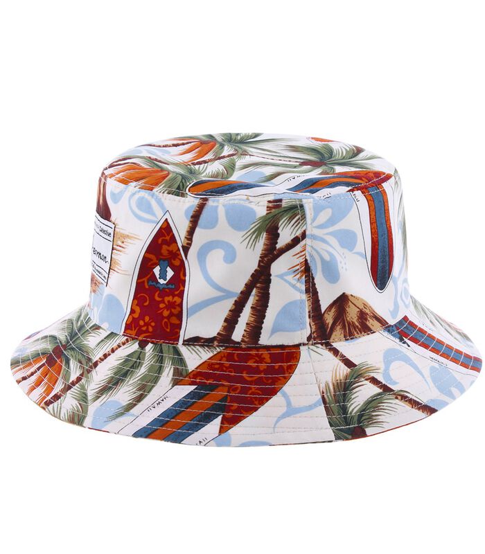 COGNO Bob-hoed met tropisch motief en rechthoekige badge image number 1
