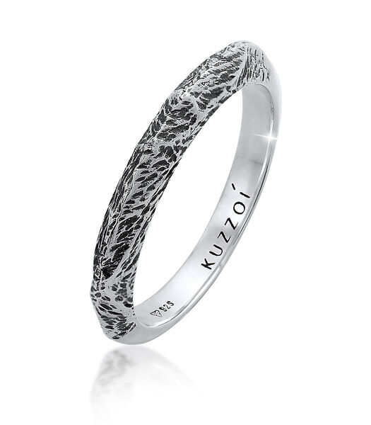 Ring Heren Band Ring Smalle Gebruikte Look Solide Trend In 925 Sterling Zilver